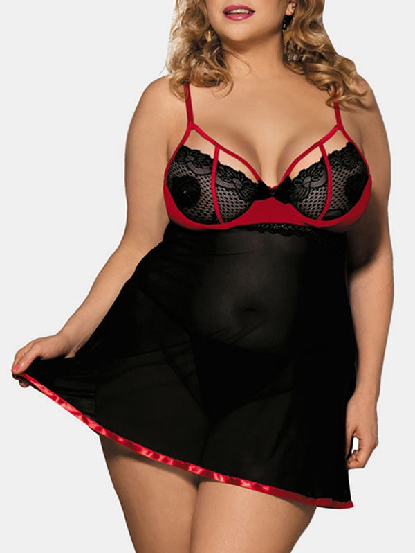 Lingerie Mesh Plus Size Babydoll - Emete Store