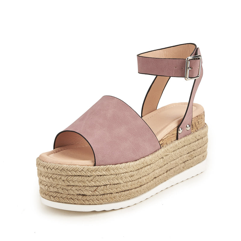 Hemp Rope Wedge Platform Sandals - Emete Store