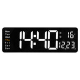 13/16 Inches Large LED Digital Wall Clock ,Wall Mounted Remote Control Temperature Date Week Display Timer Dual Alarm Clock