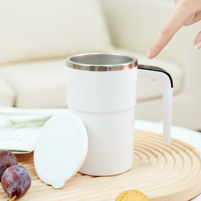 380ML Mini Self-Mixing Coffee Mug, IP67 Waterproof, Food-Safe, USB Rechargeable, for Tea & Coffee