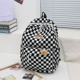 Fashion New Plaid Student Schoolbag Large Capacity Campus Girl Backpack Junior High School High School Student Backpack