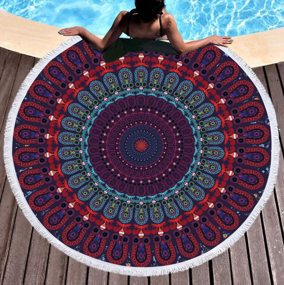 Bedding 3D printing Round Bohemian Beach towel home textile  Beach Towel Tapestry Blanket