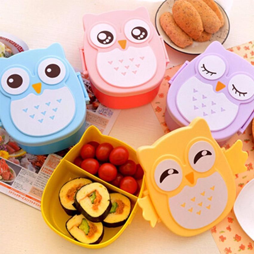 Microwave Bento Container with compartments Case Dinnerware bento box food box Storage for kids Kawaii Owl school lunch box