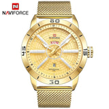NAVIFORCE Mens Watches Top Brand Luxury Sport Watch Mesh Steel Date Week Waterproof Quartz Watch for Men Clock Relogio Masculino - Emete store