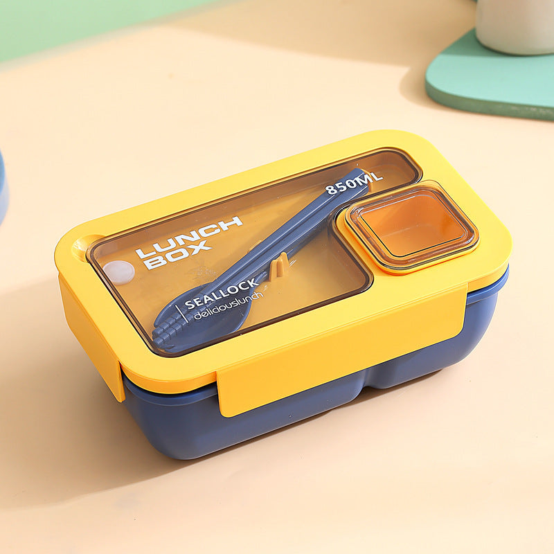 Portable hand-held lunch box with compartments microwaveable lunch box simple light meal lunch box