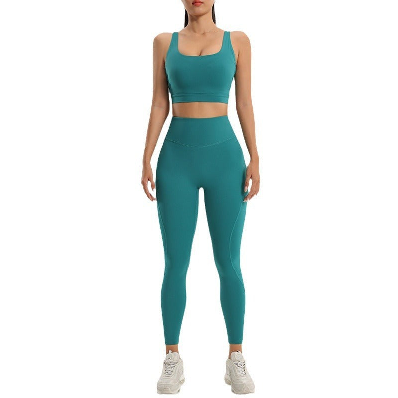 Women's sports and fitness set yoga and running two-piece set bra underwear quick drying base pants