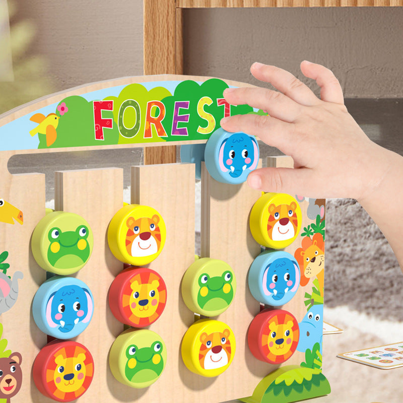 Wooden animal positioning game, thinking and logic, children's training, intelligence, cognition, early education