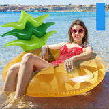 Pineapple Backrest Inflatable Swimming Ring New Inflatable Water Ring Fruit Swimming Ring New Unique Water Ring