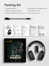 Somic GS809 Headset 2.4G Wireless Bluetooth Gaming Headset Good Sound Quality Headset - Emete store