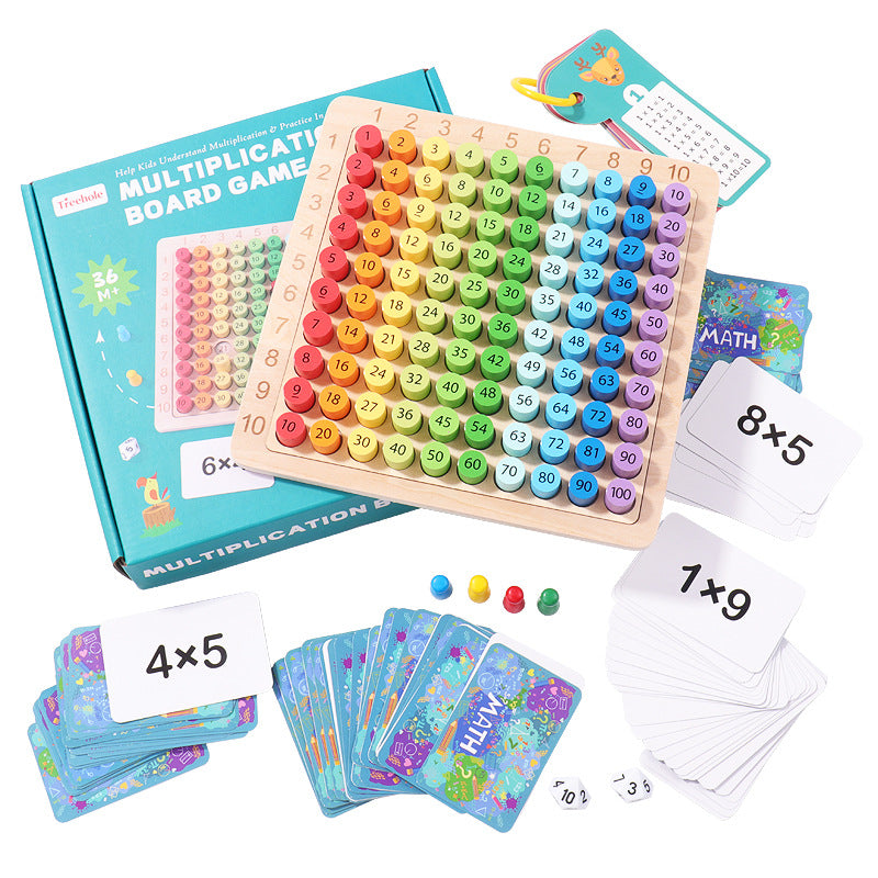 Children's early education puzzle multiplication mnemonic 1-100 hundred number board toy