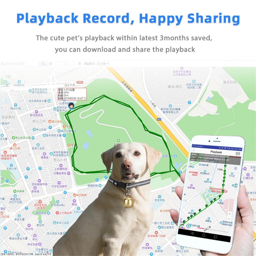Smart Pet Positioning Bell GPS Locator Waterproof Electronic Collar Anti-lost Device Pet Supplies For Dog Cats Multiple Language - Emete store