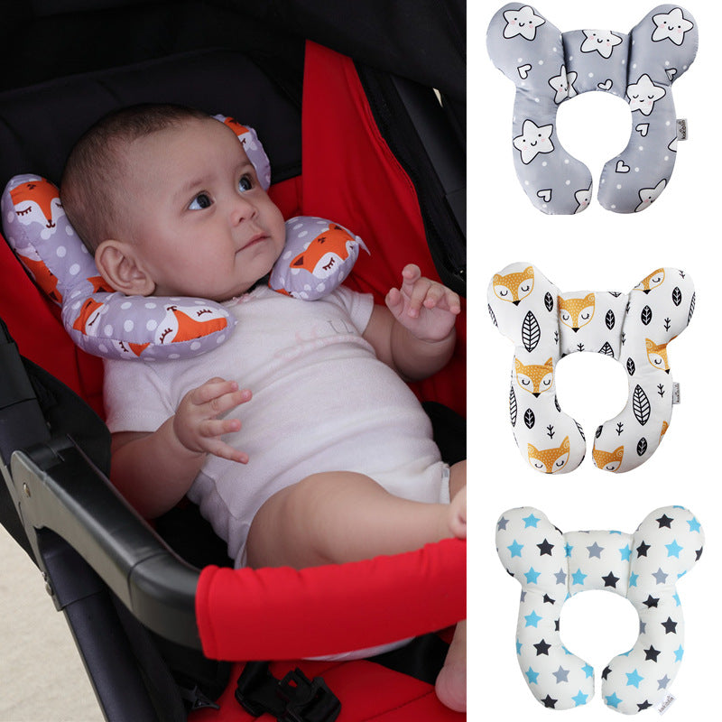 Baby head protection U-shaped pillow stroller fixed head pillow car seat sleeping protection head and neck pillow