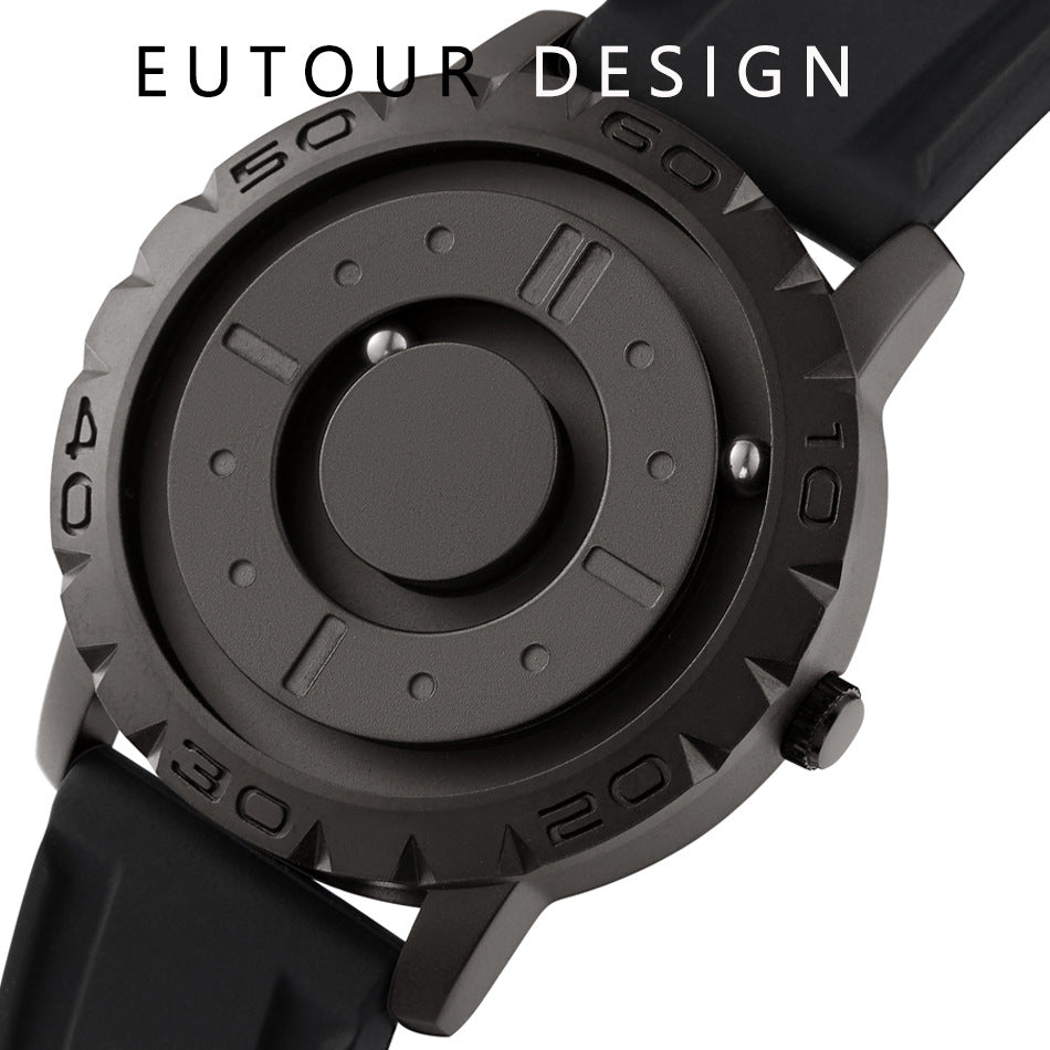 EUTOUR Magnetic Ball Men's Personality Creative Watch Tide Black Technology Cool Concept Frameless Design Watch - Emete store