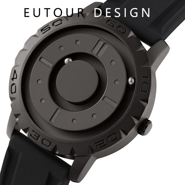 EUTOUR Magnetic Ball Men's Personality Creative Watch Tide Black Technology Cool Concept Frameless Design Watch - Emete store