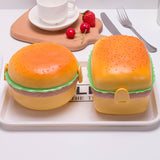 Cute Hamburger Three-Layer Portable Lunch Box Student Lunch Box Fruit Box Cartoon Children's Lunch Box Can Be Heated