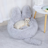 Round Cat House All Season Long Plush Pet House Cat House Warm Pet Supplies Dog Bed Pet Bed Pet Mat - Emete store