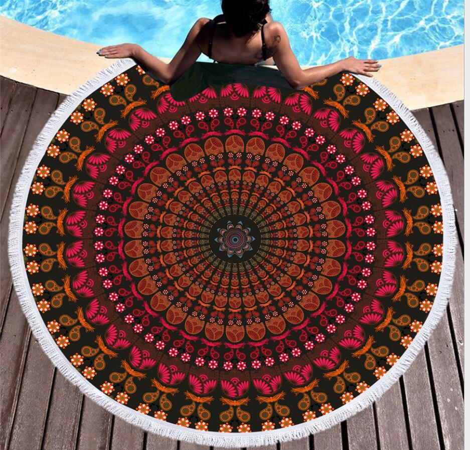 Bedding 3D printing Round Bohemian Beach towel home textile  Beach Towel Tapestry Blanket