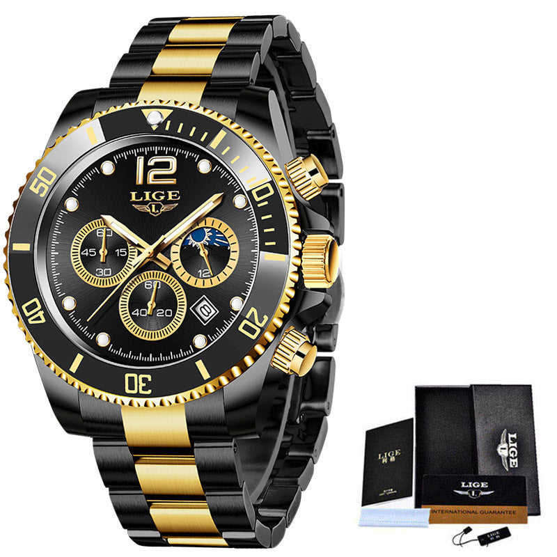 New Quartz Watch Men's Sports Waterproof Watch Multifunctional Chronograph - Emete store