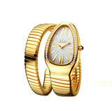 MISSFOX 1221 Women's Watches Snake Shape Luxury Wrist Watch For Women Steel Unique Gold Quartz Ladies Watch Clock Relogio Feminino - Emete store