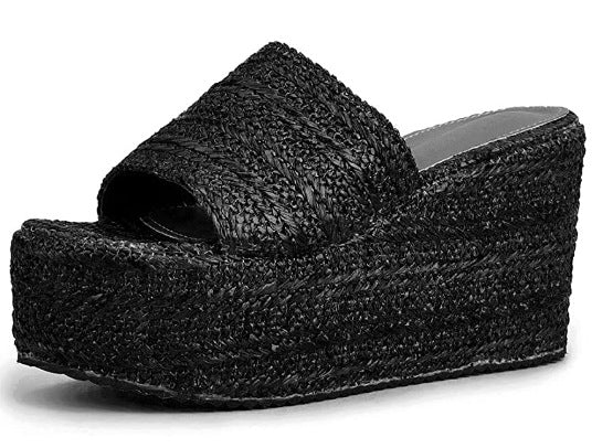 Muffin Bottom Wedge Slippers - Emete Store