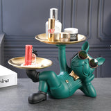 Creative Wealth Dog Ornament Entrance Key Storage Tray Desktop Candy Plate Home Decoration