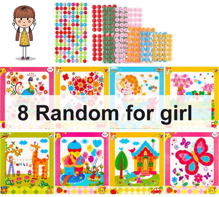 8Pcs Kids DIY Button Stickers Drawing Toys