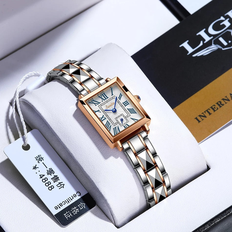 Lige Square Ladies Quartz Watch Beautiful Waterproof Watch - Emete store