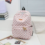 Fashion New Plaid Student Schoolbag Large Capacity Campus Girl Backpack Junior High School High School Student Backpack