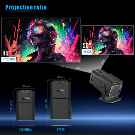 HY320 HD Projector 4K Short Focus Home Cinema Wall Projection - Emete store