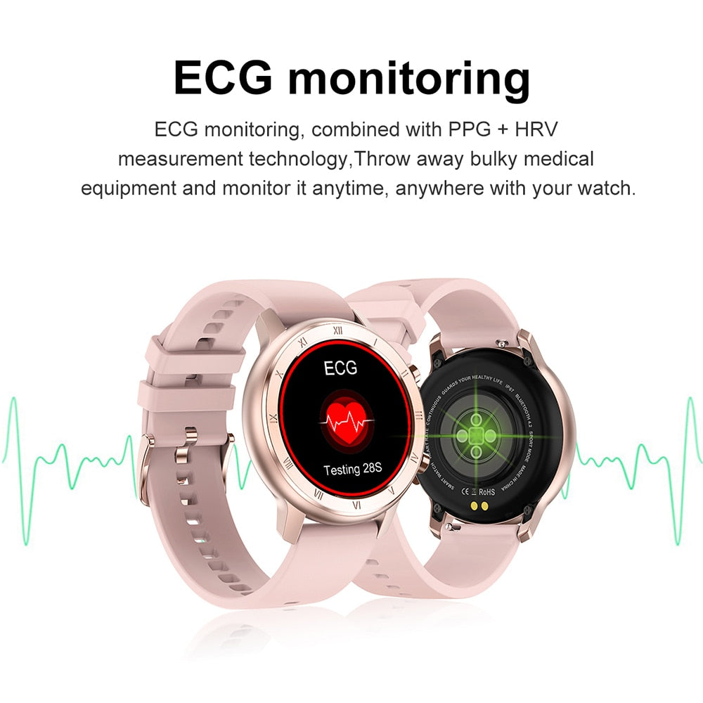Full Touch Smart Watch Women IP68 Waterproof Bracelet ECG Heart Rate Monitor Sleep Monitoring Sports Smartwatch For Ladies - Emete store