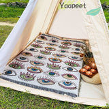 Evil Eye Beach Blanket Fashion Towel Camping Mat Picnic Rug Demon Eye Home sofa Throw Blanket Camp Tent Outdoor Deco