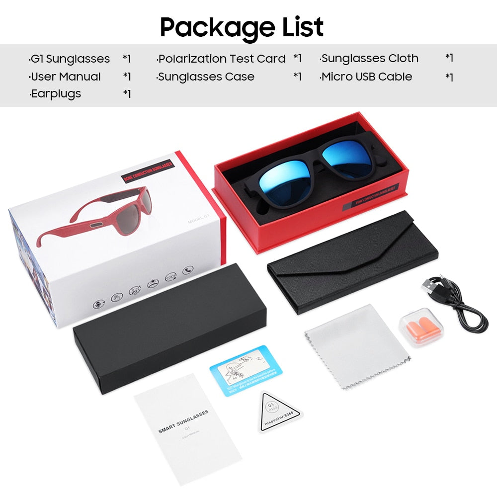 VIVIBEE Bone Conduction Sunglasses Music Zungle 2019 Trending Products Smart Men Bluetooth Women Polarized Audio Sun Glasses - Emete store