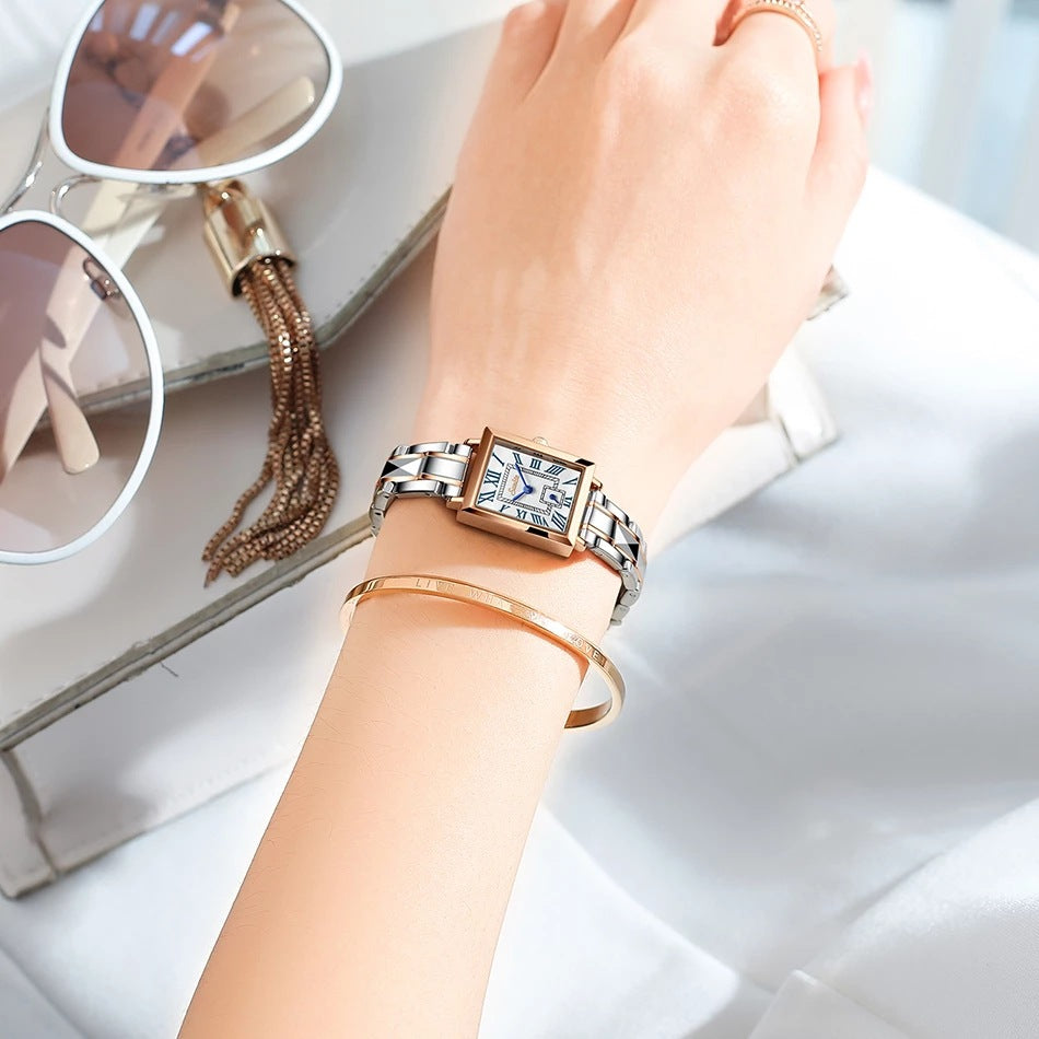 Lige Square Ladies Quartz Watch Beautiful Waterproof Watch - Emete store