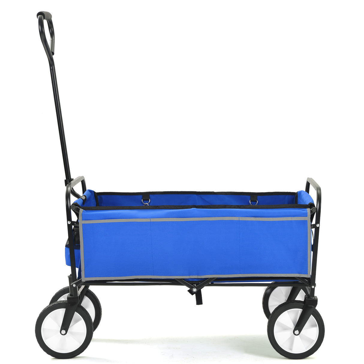 Folding Wagon Garden Shopping Beach Cart   (Blue)