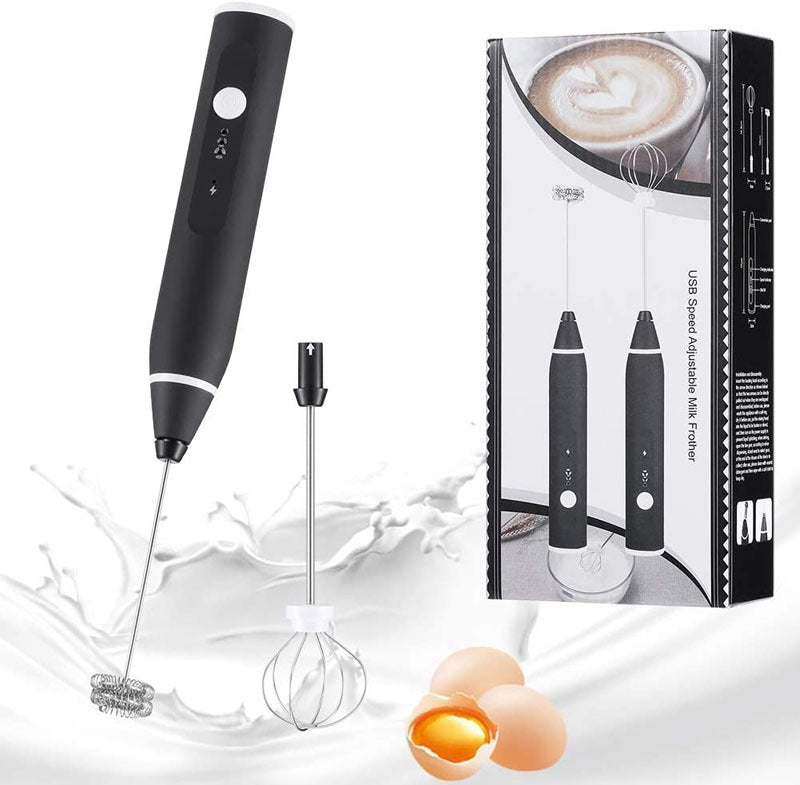 3-Piece Electric Milk Frother And Whisk Set - Emete Store