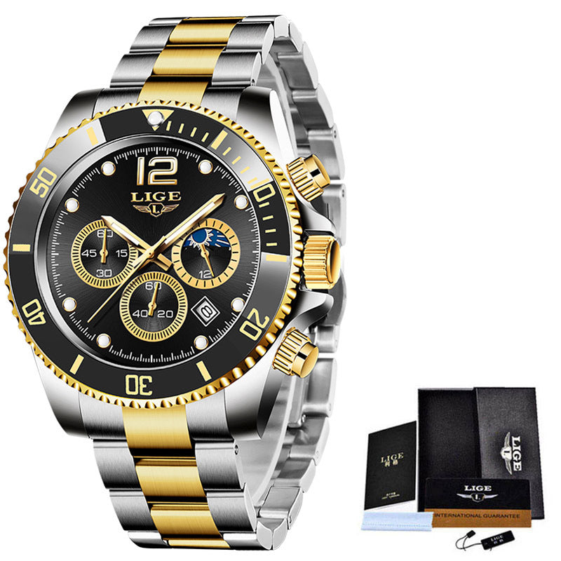 New Quartz Watch Men's Sports Waterproof Watch Multifunctional Chronograph - Emete store