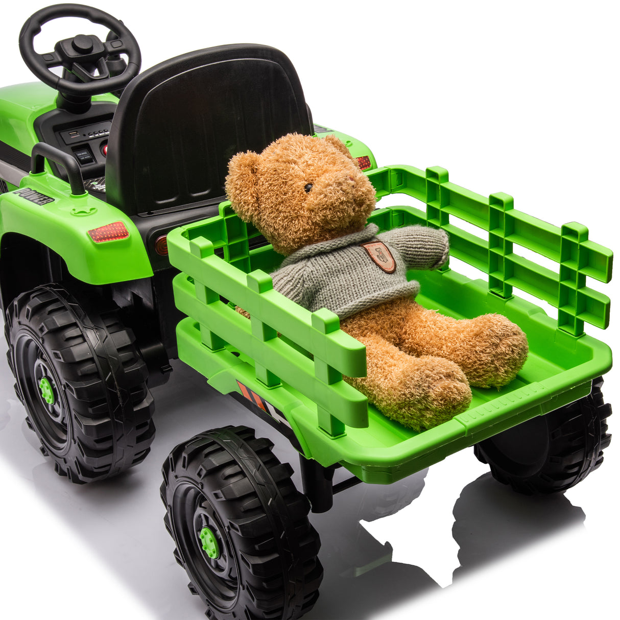 Children's electric tractor toy, powered by 24V battery, 200w * 2 motor 1.86-4.97MPH/remote control three speed adjustable