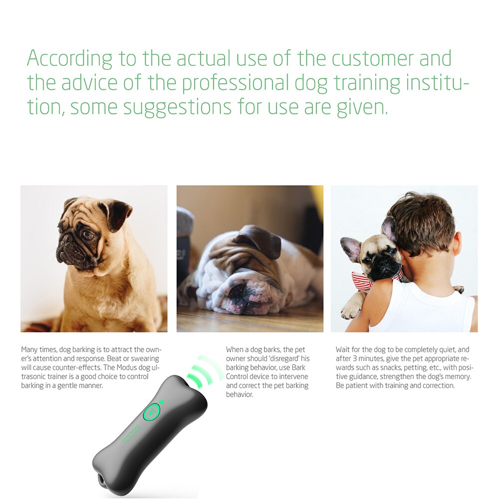 Ultrasonic Dog Repeller Rechargeable Anti Barking Pet Control Device Hand-Held Dogs Behavior Training Tool - Emete store