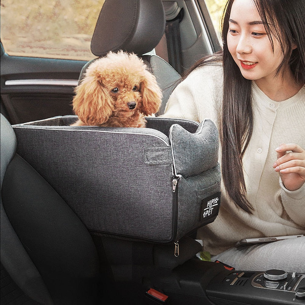 Puppy Cat Bed Car Console Pet Litter Portable Car Handrail Dog Cat Mat Travel Bed Safety Pet Seat - Emete store