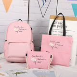 Schoolbag female primary school student three piece ins junior high school campus cute college student large capacity backpack