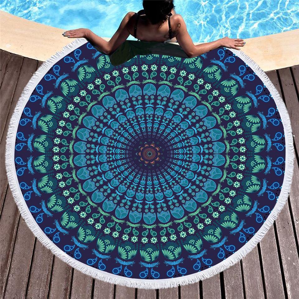 Bedding 3D printing Round Bohemian Beach towel home textile  Beach Towel Tapestry Blanket