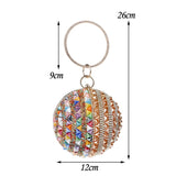 Ceramics Beaded Women Clutches Round Lady Evening Bags Crystal Wedding Party Bridal Purse - Emete Store