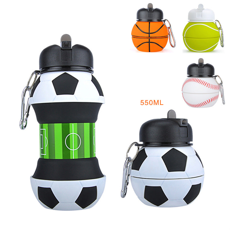 Outdoor Sports Water Bottle Household Silicone Folding Cup Creative Student Water Cup Portable Drop-Proof And Leak-Proof Children Water Cup