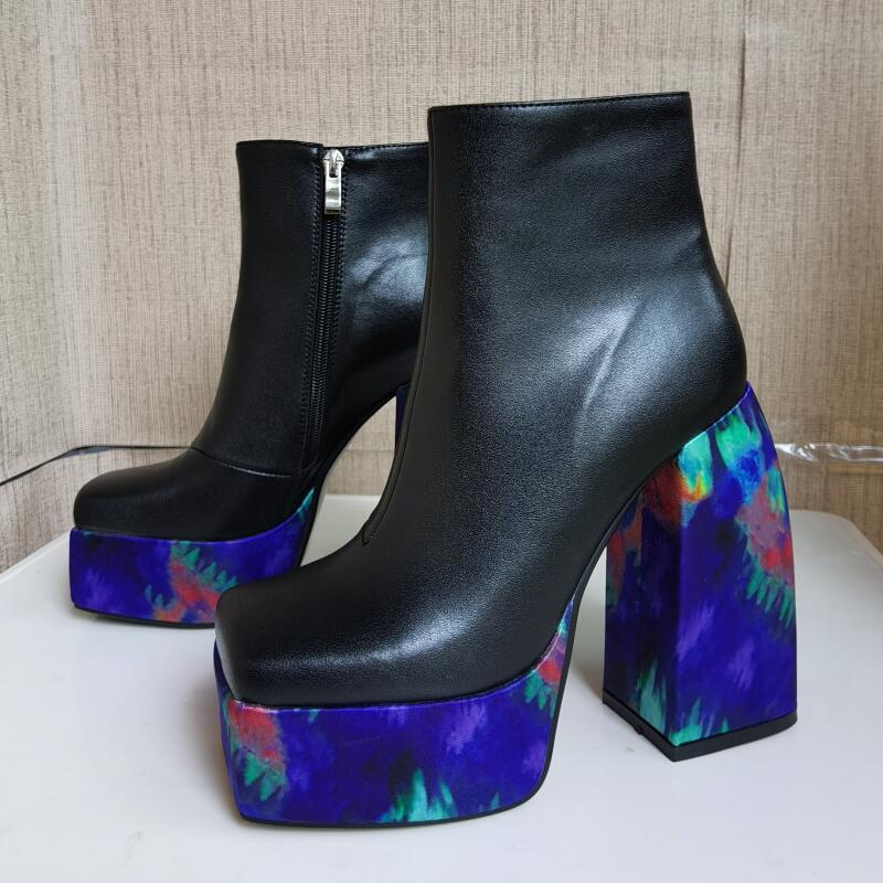 Printed Leather Platform Boots eprolo