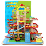 Children's Play House Toy Simulation Large Three-Dimensional Three-Story Wooden Parking Lot Toy Set Assembled Car Track