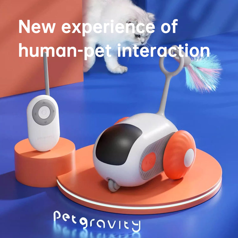 Remote Control Interactive Cat Car Toy USB Charging Chasing Automatic Self-moving Remote Smart Control Car Interactive Cat Toy P - Emete store