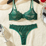 Melbourne Australia Shopping - Ultra-thin Green Lace Bra Set - Emete store
