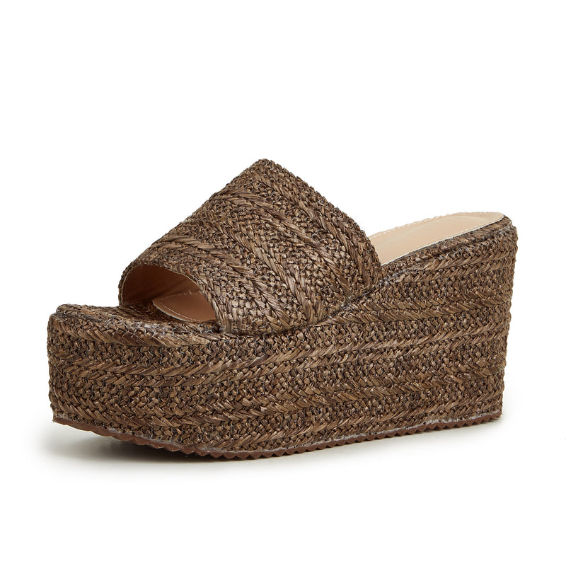 Muffin Bottom Wedge Slippers - Emete Store