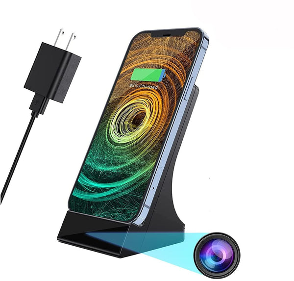 Emete Wireless Charger with 1080P HD Spy Hidden Camera