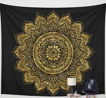 Printed Lotus Tapestry Bohemia Boho Mandala Tapestry Wall Hanging For Wall Decoration Hippie Tapestry Beach Towel Yoga Mat